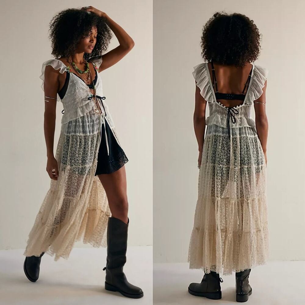 Free People Selena Lace Maxi Top